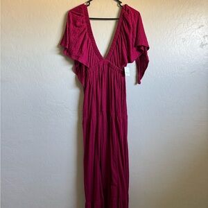 Free People la la Maxi Dress in dark rhubarb